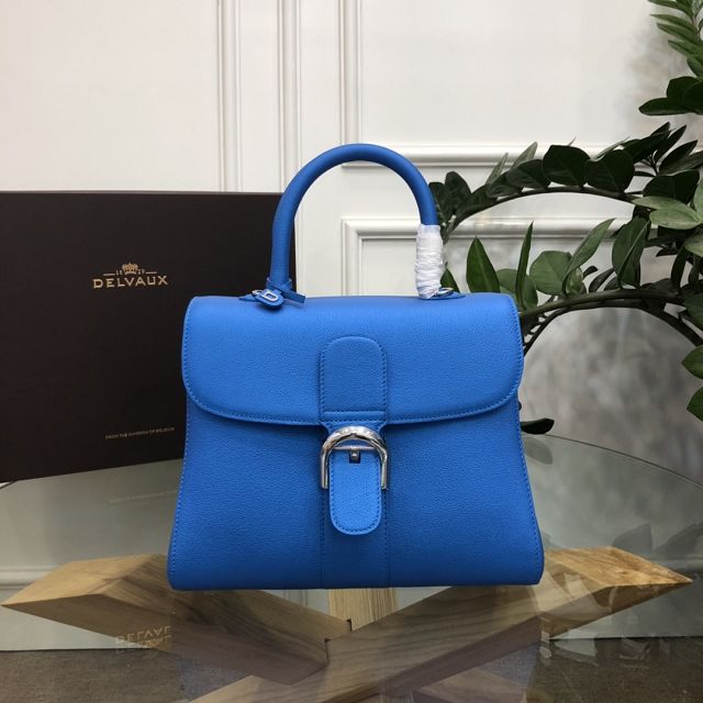 Delvaux original grained calfskin brillant bag MM AA0555 blue