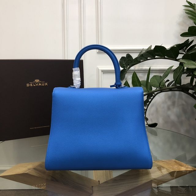 Delvaux original grained calfskin brillant bag MM AA0555 blue