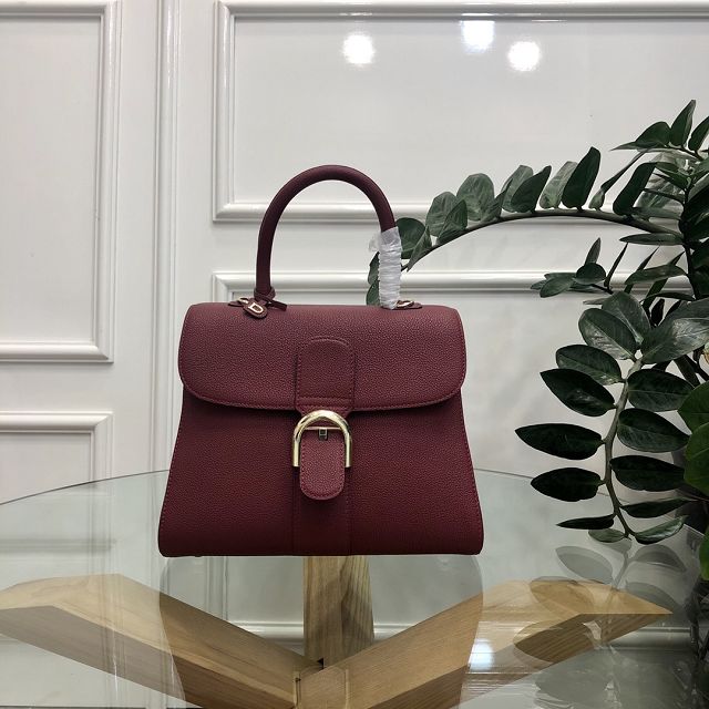 Delvaux original grained calfskin brillant bag MM AA0555 bordeaux