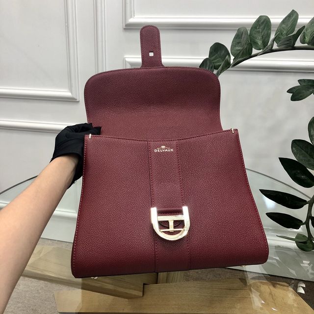 Delvaux original grained calfskin brillant bag MM AA0555 bordeaux