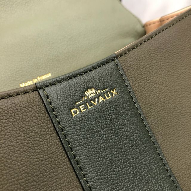 Delvaux original grained calfskin brillant bag MM AA0555 green&khaki