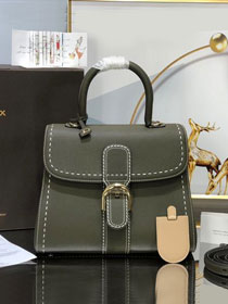 Delvaux original grained calfskin brillant bag MM AA0555 khaki green