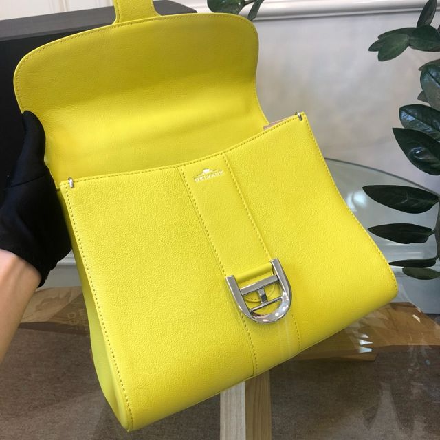 Delvaux original grained calfskin brillant bag MM AA0555 lemon yellow