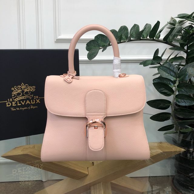 Delvaux original grained calfskin brillant bag MM AA0555 nude