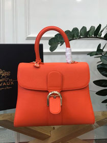 Delvaux original grained calfskin brillant bag MM AA0555 orange