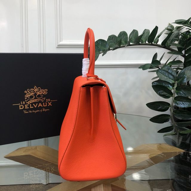 Delvaux original grained calfskin brillant bag MM AA0555 orange