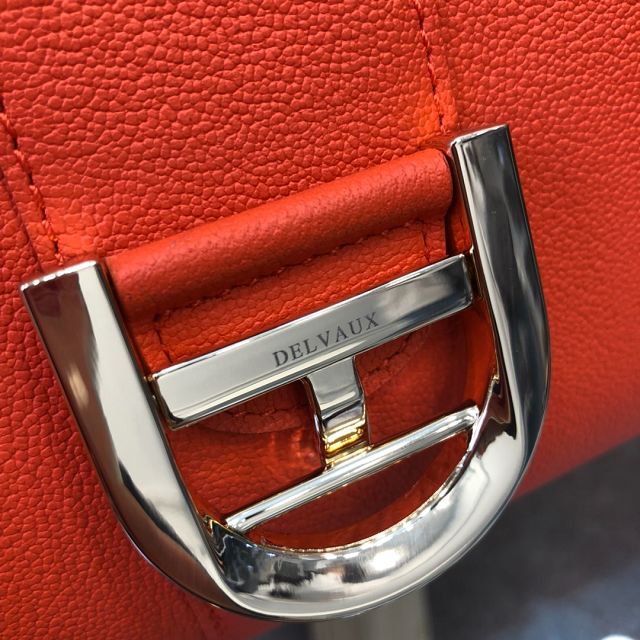 Delvaux original grained calfskin brillant bag MM AA0555 orange