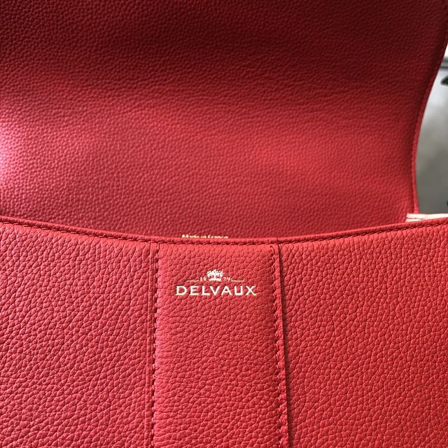 Delvaux original grained calfskin brillant bag MM AA0555 red