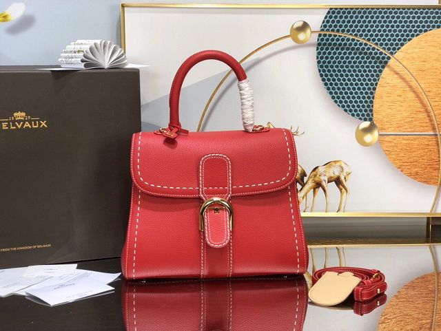 Delvaux original grained calfskin brillant bag MM AA0555 red