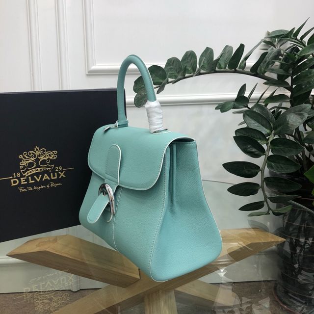 Delvaux original grained calfskin brillant bag MM AA0555 sky blue