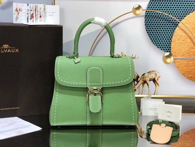 Delvaux original grained calfskin brillant bag MM AA0555 vert criquet