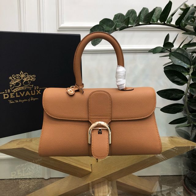 Delvaux original grained calfskin brillant small bag AA0417 brown