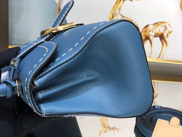 Delvaux original grained calfskin brillant small bag AA0417 denim blue