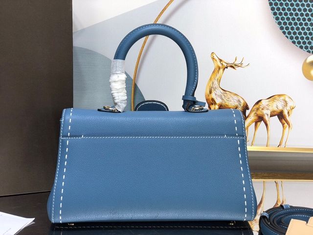 Delvaux original grained calfskin brillant small bag AA0417 denim blue