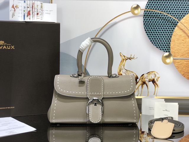 Delvaux original grained calfskin brillant small bag AA0417 gris tourterelle