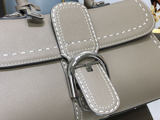 Delvaux original grained calfskin brillant small bag AA0417 gris tourterelle