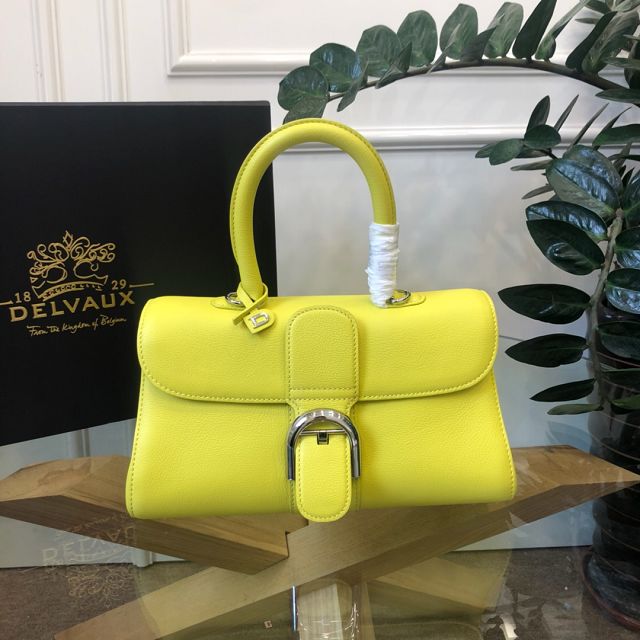 Delvaux original grained calfskin brillant small bag AA0417 lemon yellow