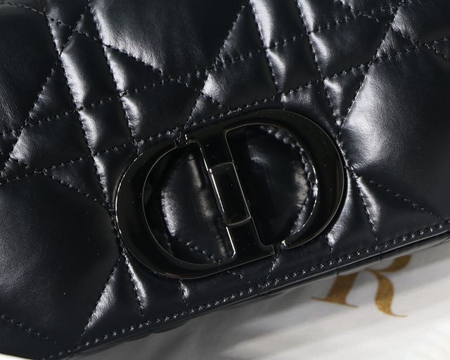 Dior original macrocannage calfskin small caro bag M9241 black