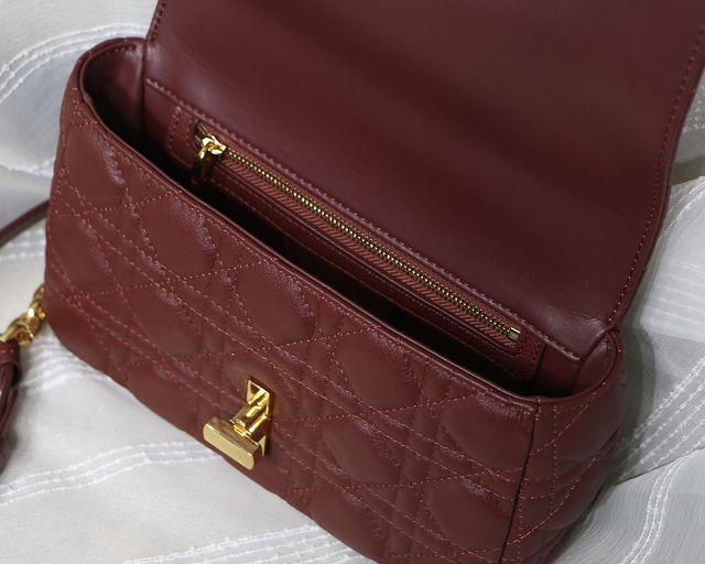 Dior original calfskin small caro bag M9241 wine red