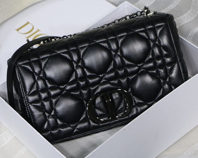 Dior original macrocannage calfskin  large caro bag M9243 black