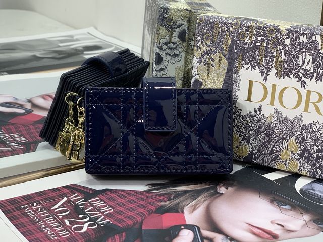 Dior original patent calfskin 5-gusset card holder S0074