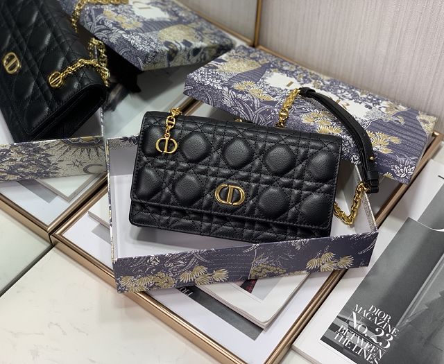 Dior original calfskin caro belt pouch S5091 black
