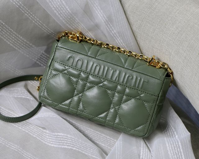 Dior original macrocannage calfskin small caro bag M9241 green