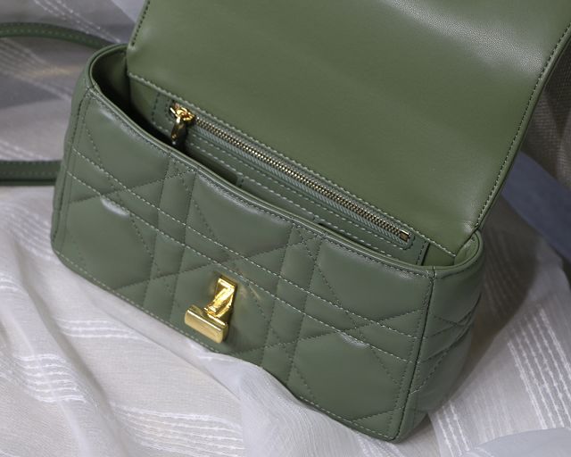 Dior original macrocannage calfskin small caro bag M9241 green