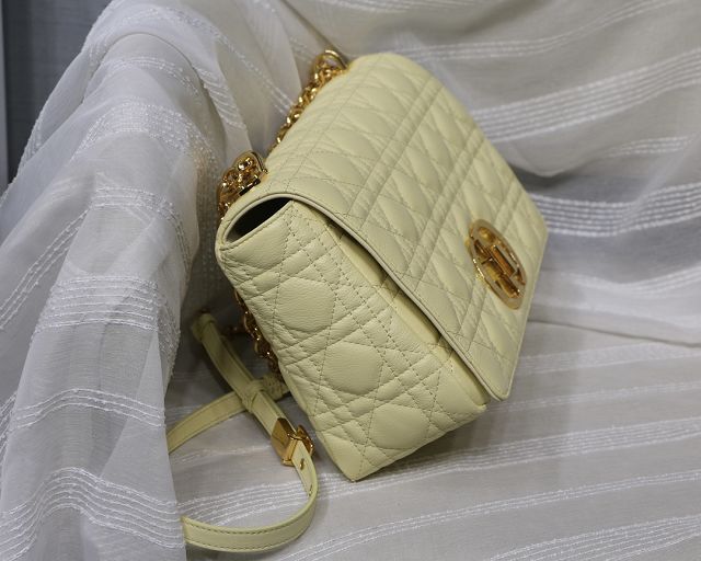 Dior original calfskin large caro bag M9243 light yellow