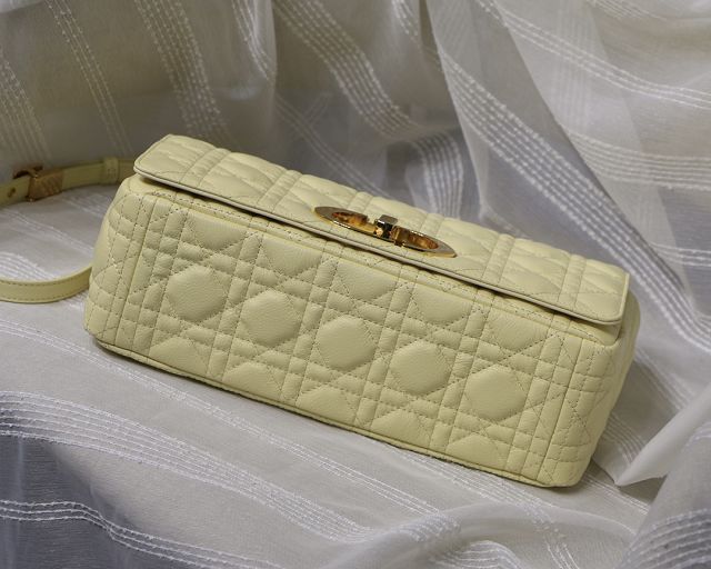 Dior original calfskin large caro bag M9243 light yellow