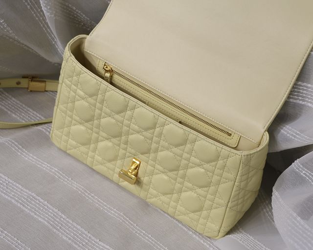 Dior original calfskin medium caro bag M9242 light yellow