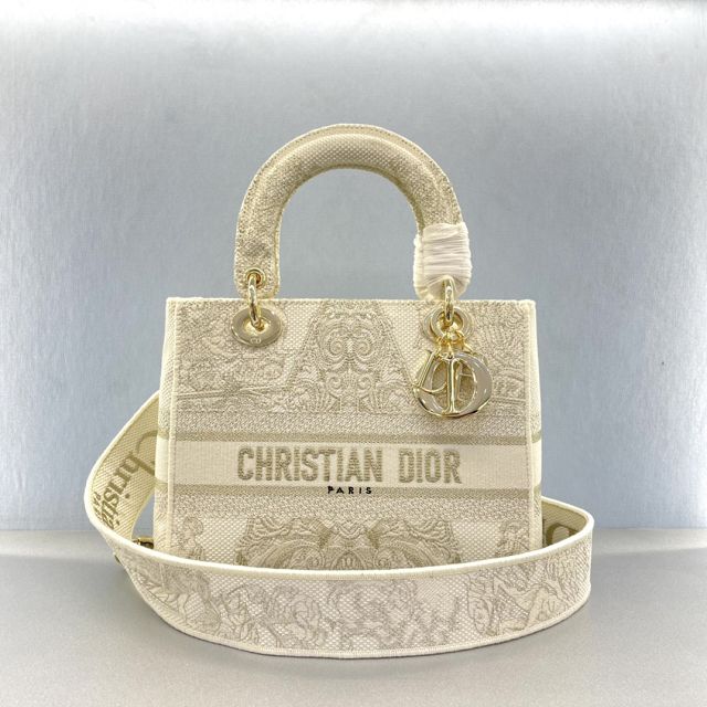 Dior original canvas medium lady bag M0565-5 beige