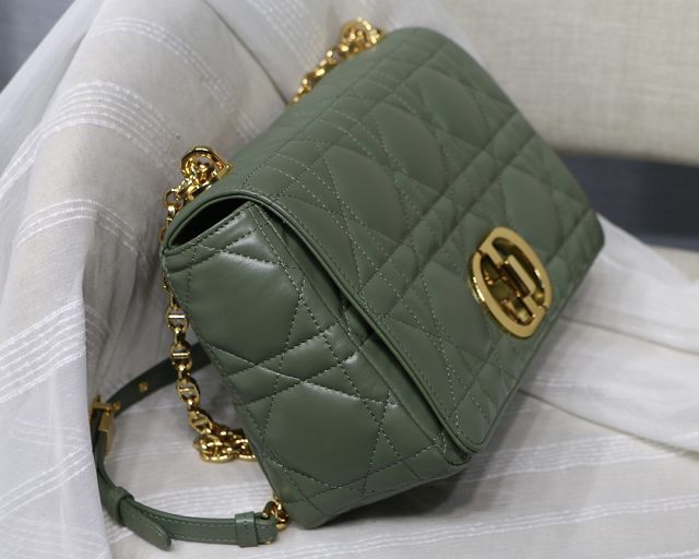 Dior original macrocannage calfskin large caro bag M9243 green