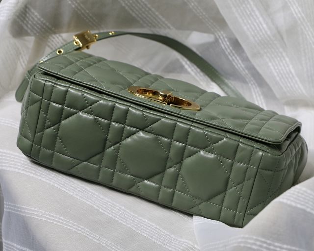 Dior original macrocannage calfskin large caro bag M9243 green