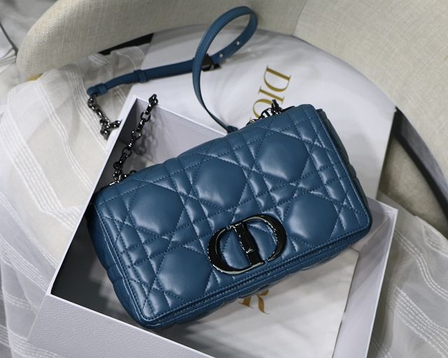 Dior original macrocannage calfskin medium caro bag M9242 blue