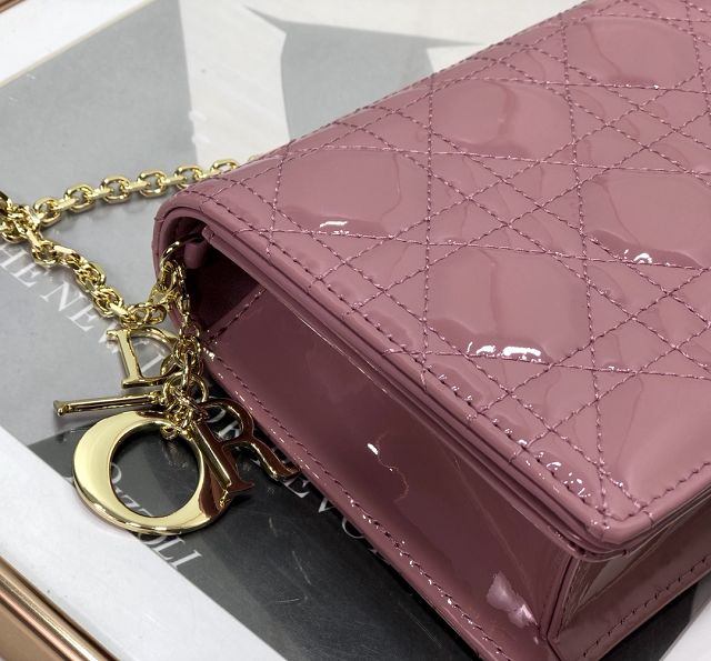 Lady dior original patent calfskin clutch S0204 light purple