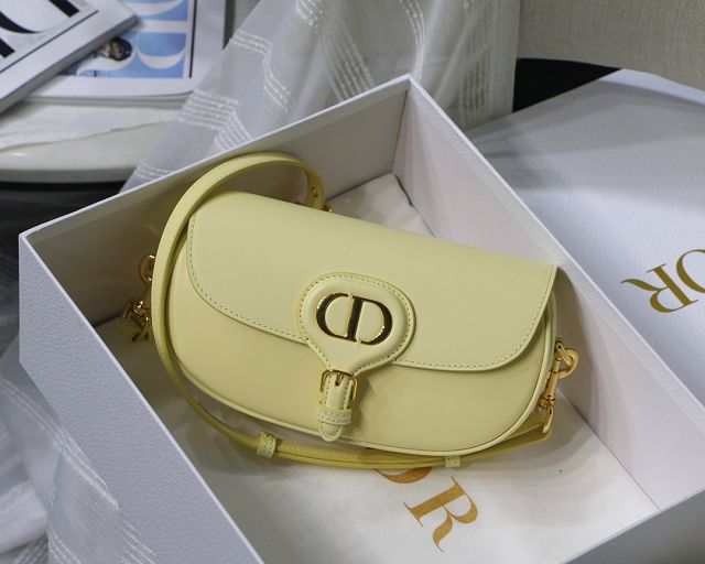 Dior original box calfskin bobby east-west bag M9327 light yellow