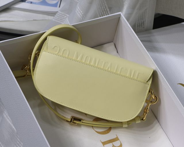 Dior original box calfskin bobby east-west bag M9327 light yellow