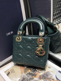 Dior original lambskin mini lady dior bag M0505-2 green