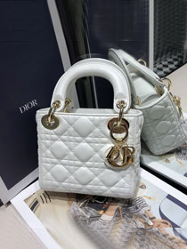 Dior original lambskin mini lady dior bag M0505-2 white