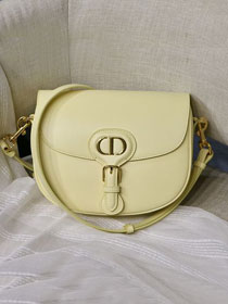 Dior original box calfskin medium bobby bag M9319 light yellow