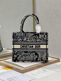 Dior original canvas small book tote bag M1265 dark blue