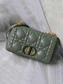 Dior original macrocannage calfskin medium caro bag M9242 green