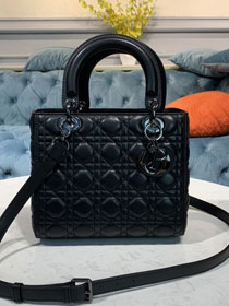 Dior original lambskin medium lady dior bag M0565 black