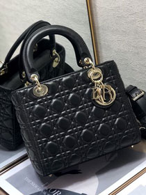 Dior original lambskin medium lady dior bag M0565 black