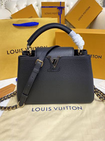 Louis vuitton original calfskin capucines BB handbag M59512 black