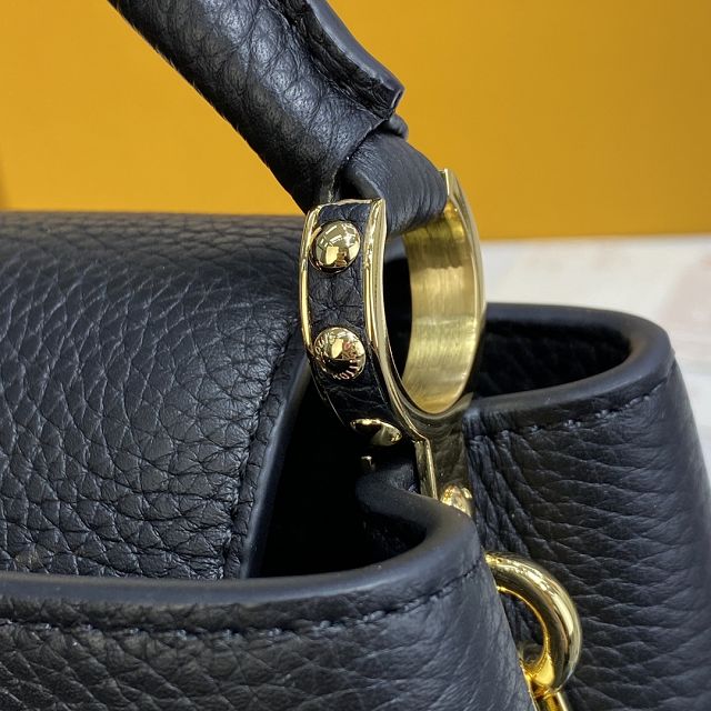 Louis vuitton original calfskin capucines mini handbag M59709 black