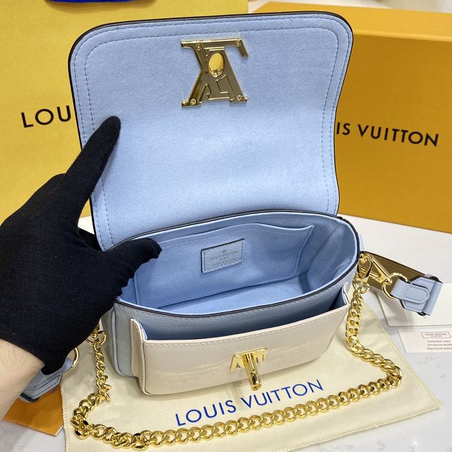 Louis vuitton original calfskin lockme tender bag M59984 blue
