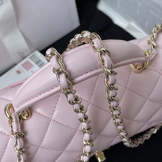 CC original lambskin top handle flap bag bag AS2431-2 light pink