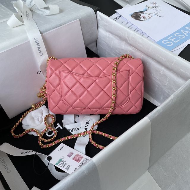 2022 CC original lambskin flap bag AS1787 pink